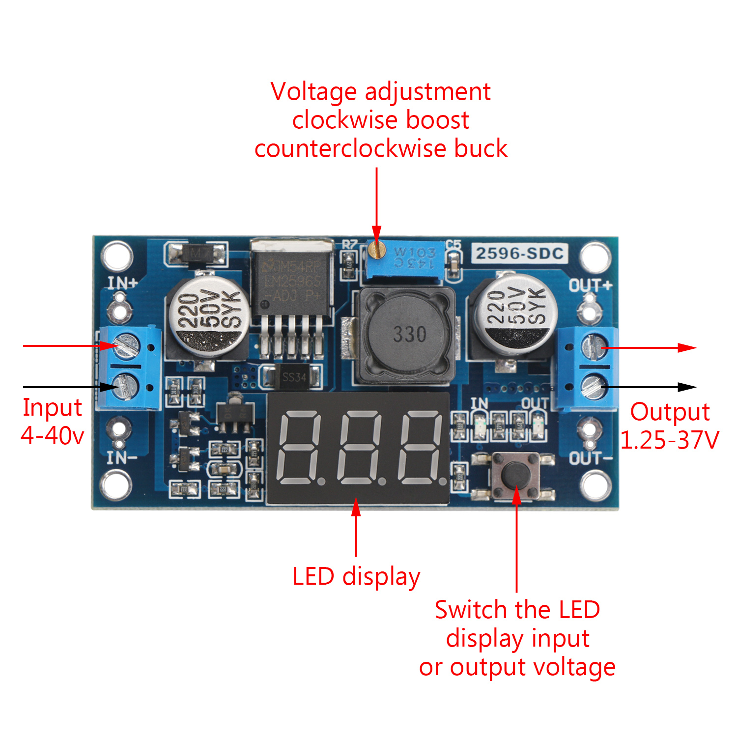 Buy Buck Converter with Display LM2596