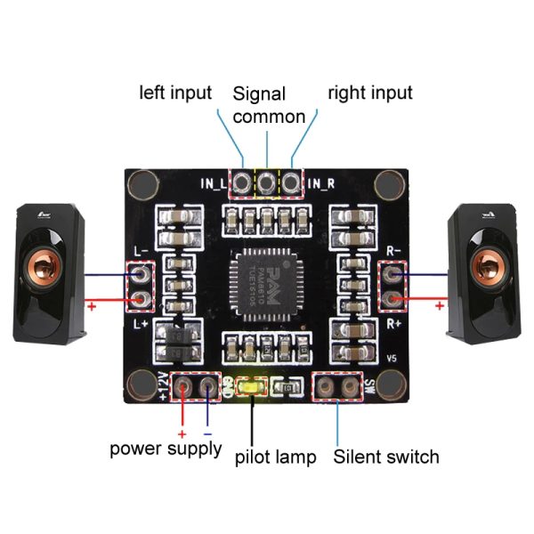 PAM8610 15W Digital Stereo Class-D Amplifier (12V)