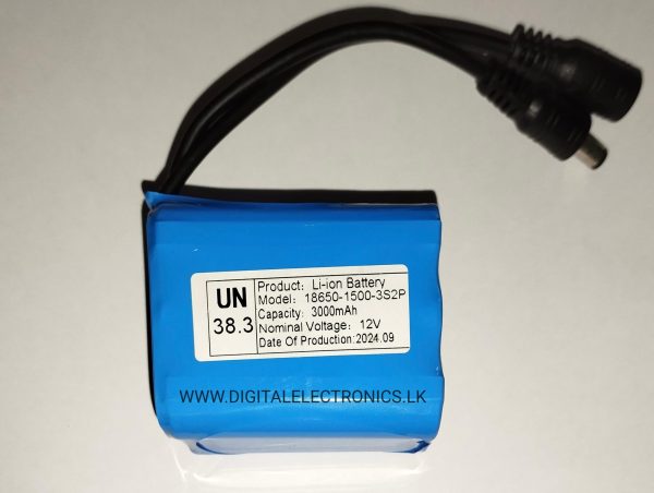 12V 3000mAh Rechargeable LiPo Battery