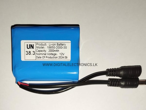 12V 2000mAh Rechargeable LiPo Battery